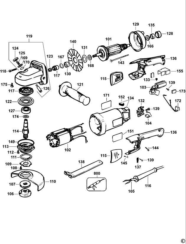 DeWalt DW831 Type 4 Small Angle Grinder Spare Parts DW831
