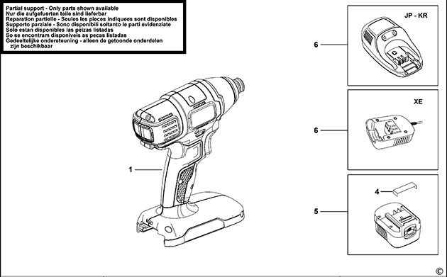 Black & Decker EPP18ID Type H1 Impact Wrench Spare Parts EPP18ID