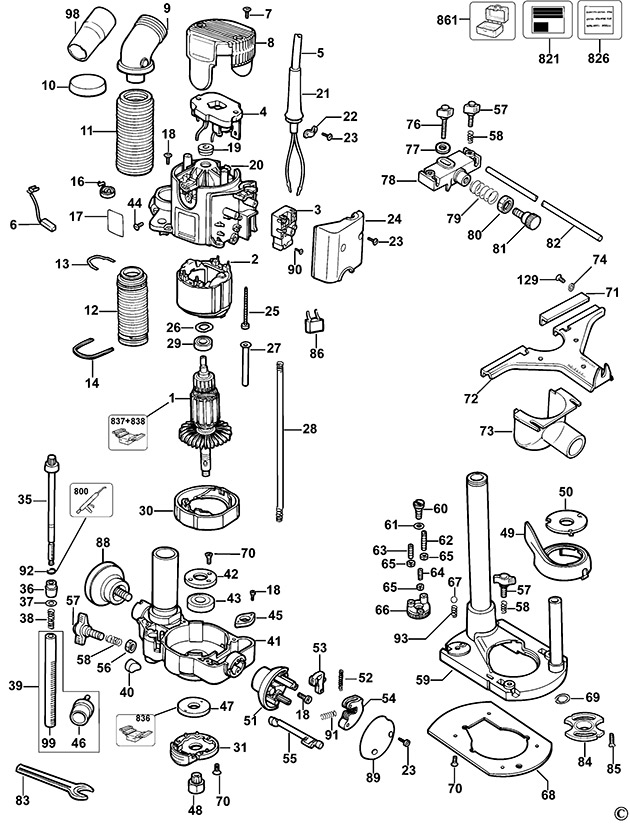 DeWalt DW622 Type 3 Router Spare Parts DW622