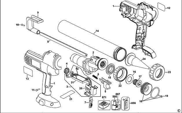 DeWalt DC547 Type 2 Caulk Gun Spare Parts DC547