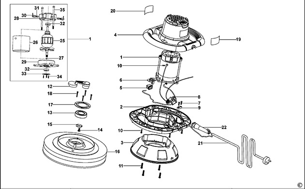 Black & Decker KP1200 Type 1 Polisher Spare Parts KP1200
