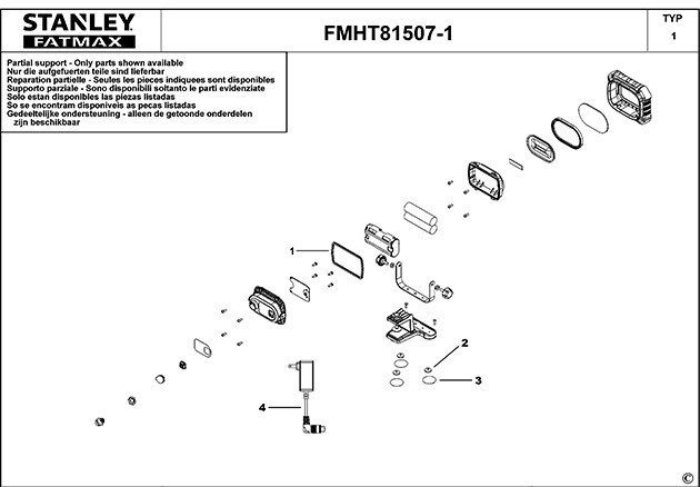 Stanley FMHT81507-1 Worklight Spare Parts FMHT81507-1