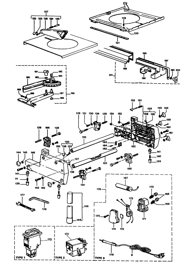 Elu TGS172----K Type 1 Table Spare Parts TGS172----K