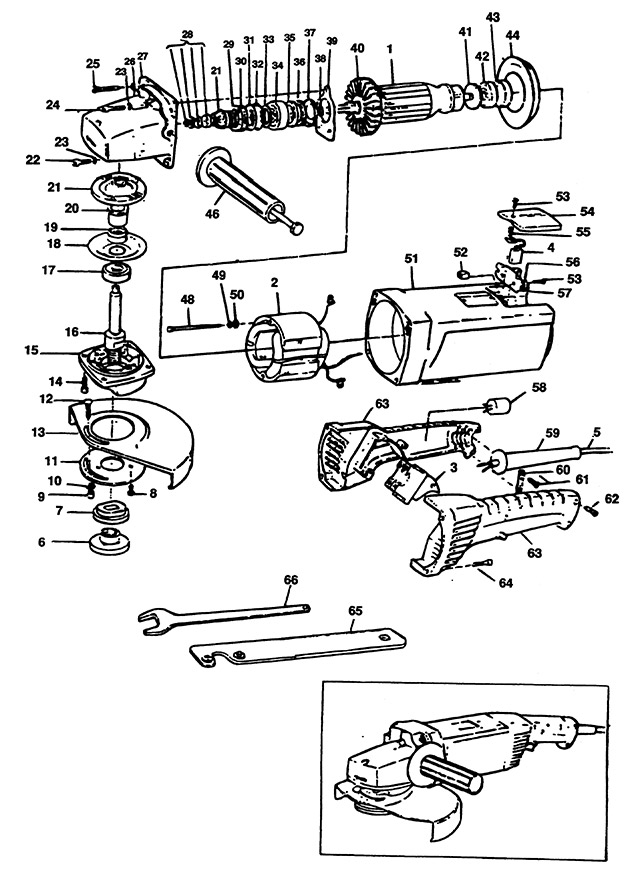 Black & Decker P5903 Type 1 Angle Grinder Spare Parts P5903