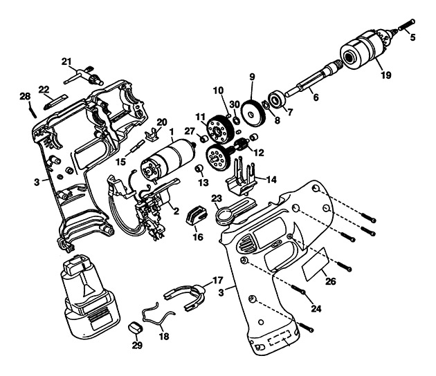 Black & Decker 1963 Type 1 Cordless Drill Spare Parts 1963