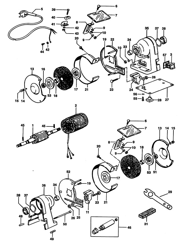 Elu EDS163 Type 1 Bench Grinder Spare Parts EDS163