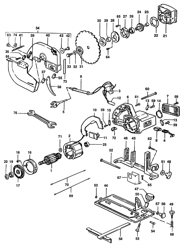 Elu MH182 Type 1 Circ. Saw Spare Parts MH182