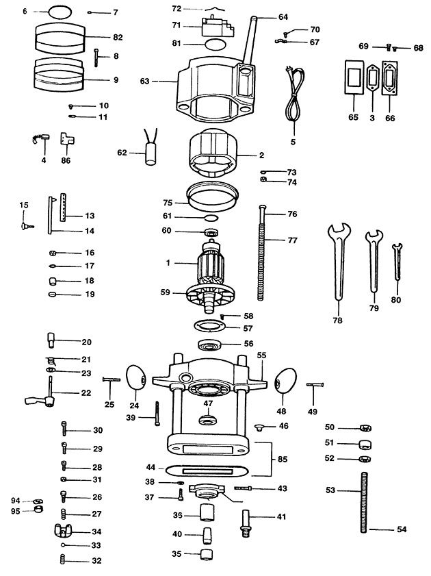 Elu MOF77 Type 1 Router Spare Parts MOF77