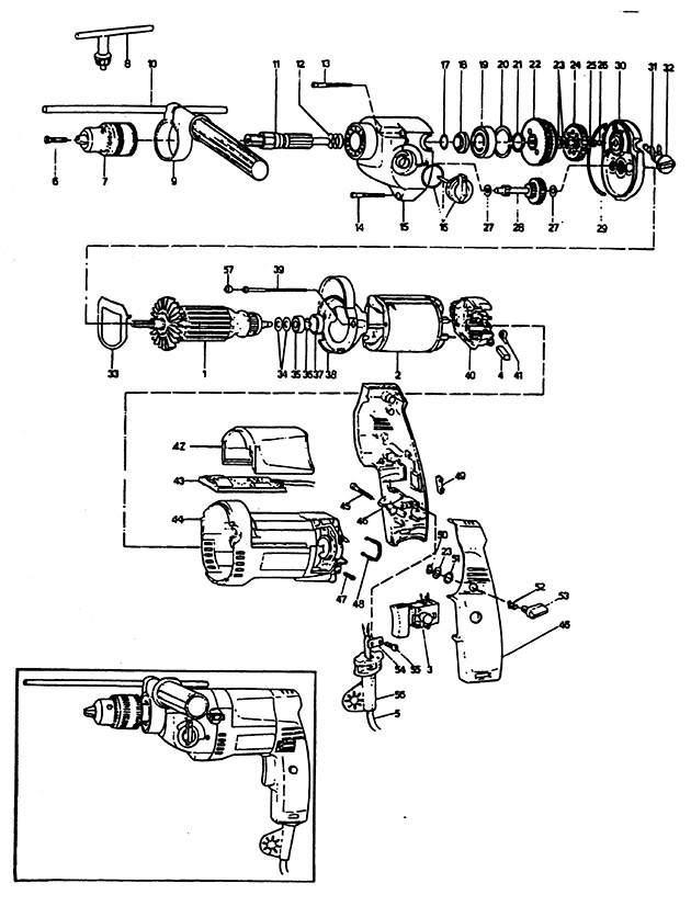 Black & Decker P2214 Type 1 Hammer Drill Spare Parts P2214