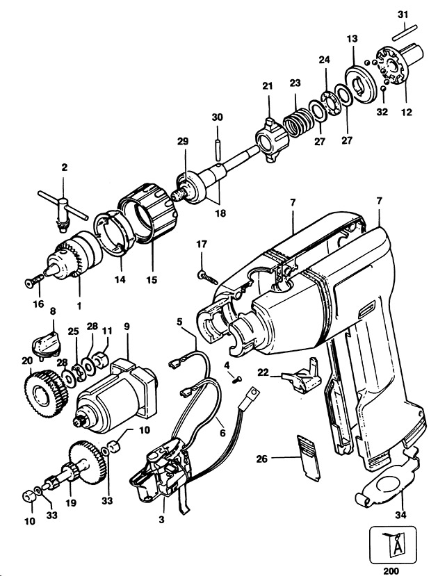Black & Decker PL89------B Type 1 Drill Spare Parts PL89------B