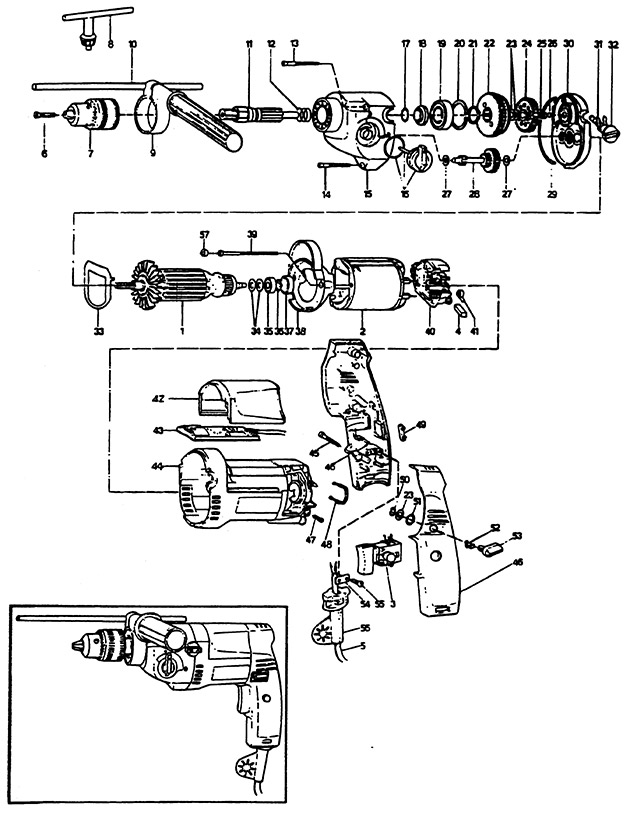 Black & Decker P2219 Type 1 Drill Spare Parts P2219
