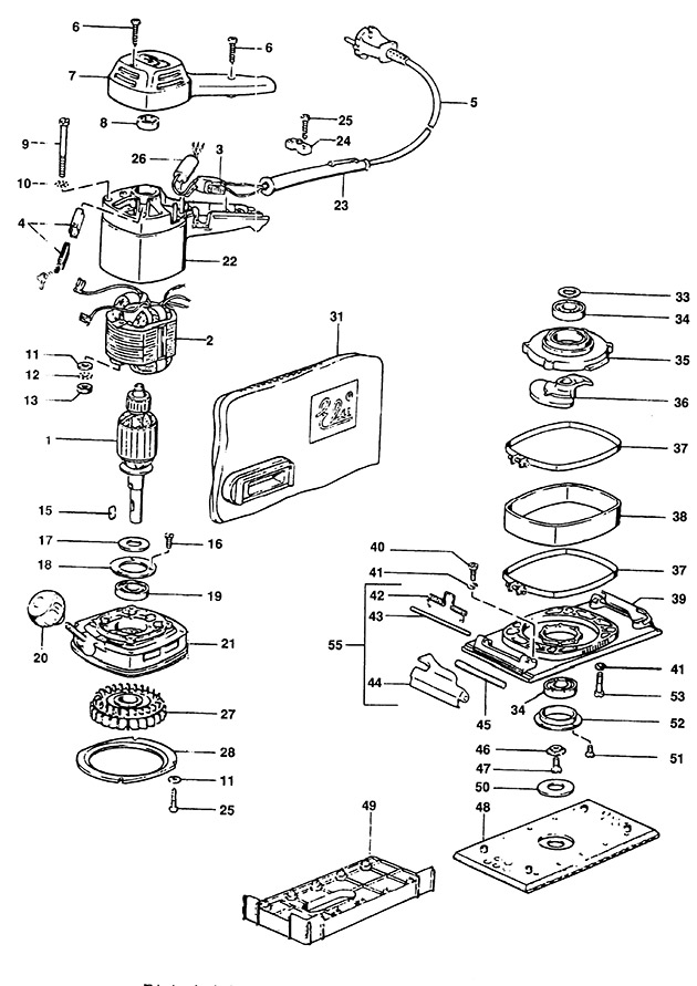 Elu MVS94 Type 1 Orbital Sander Spare Parts MVS94