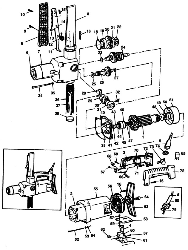 Black & Decker P1722 Type 1 Drill Spare Parts P1722