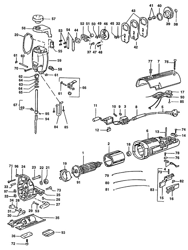 Elu ST142E Type 1 Jigsaw Spare Parts ST142E