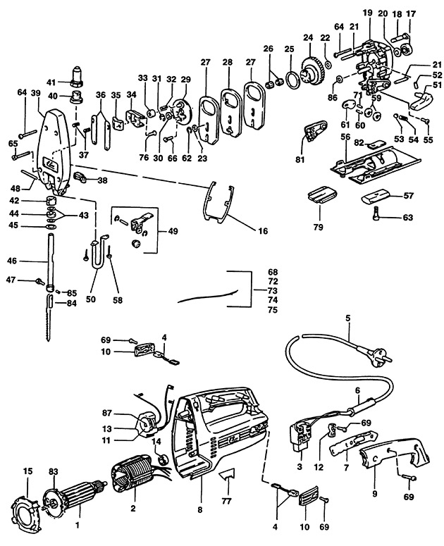 Elu ST152E Type 1 Jigsaw Spare Parts ST152E