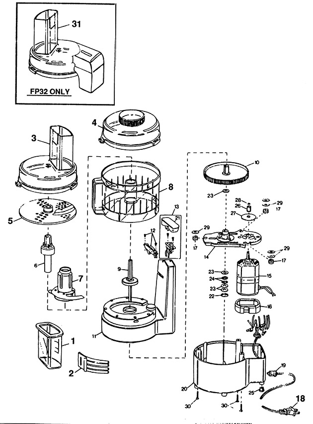 Black & Decker FP32------A Type 1 Food Processor Spare Parts FP32------A