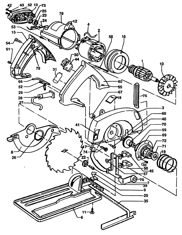 Black & Decker DN57 Type 1 Circ. Saw Spare Parts DN57
