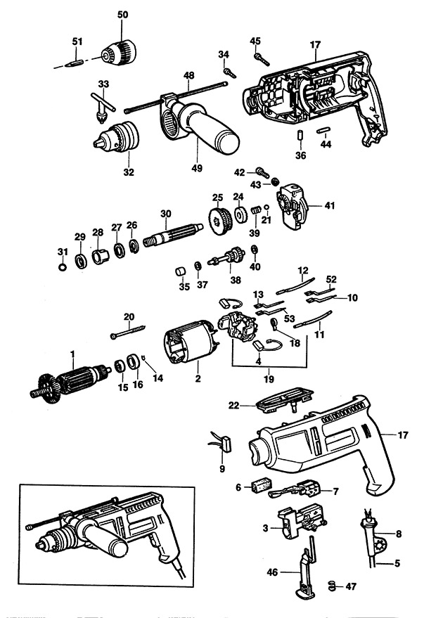 Black & Decker BD251 Type 1 Drill Spare Parts BD251