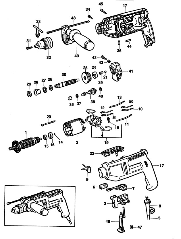 Black & Decker BD249 Type 1 Drill Spare Parts BD249