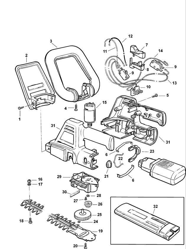 Black & Decker GTC380 Type 1 Cordless Clipper Spare Parts GTC380
