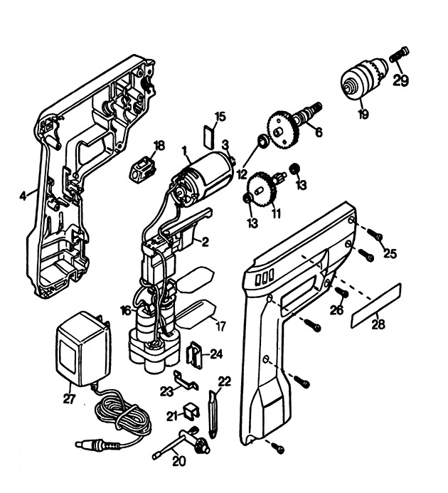 Black & Decker 9016 Type 3 Cordless Drill Spare Parts 9016