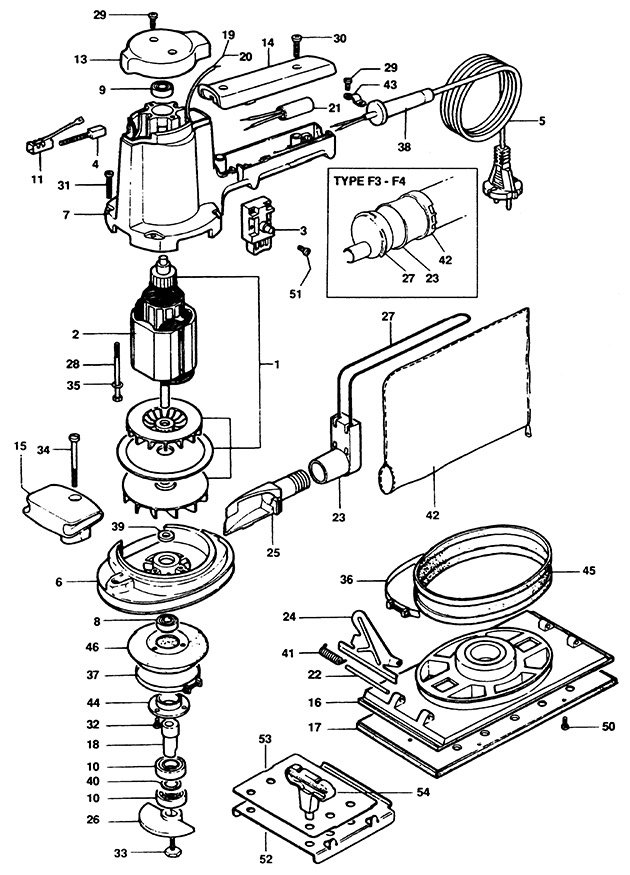 Black & Decker HD2120 Type 1 Sander Spare Parts HD2120