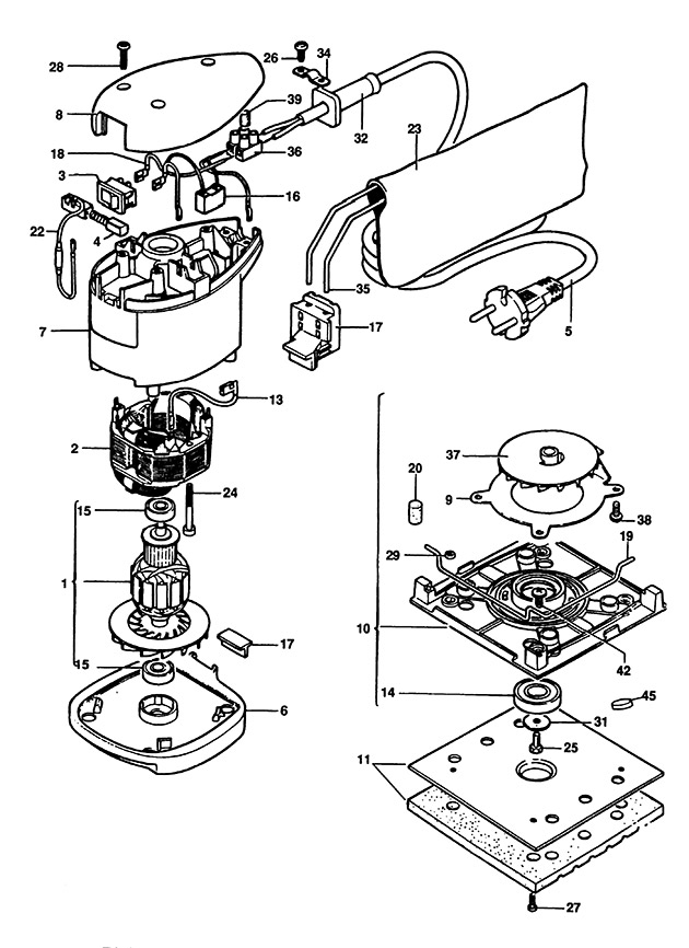 Black & Decker SR400 Type 1 Sander Spare Parts SR400