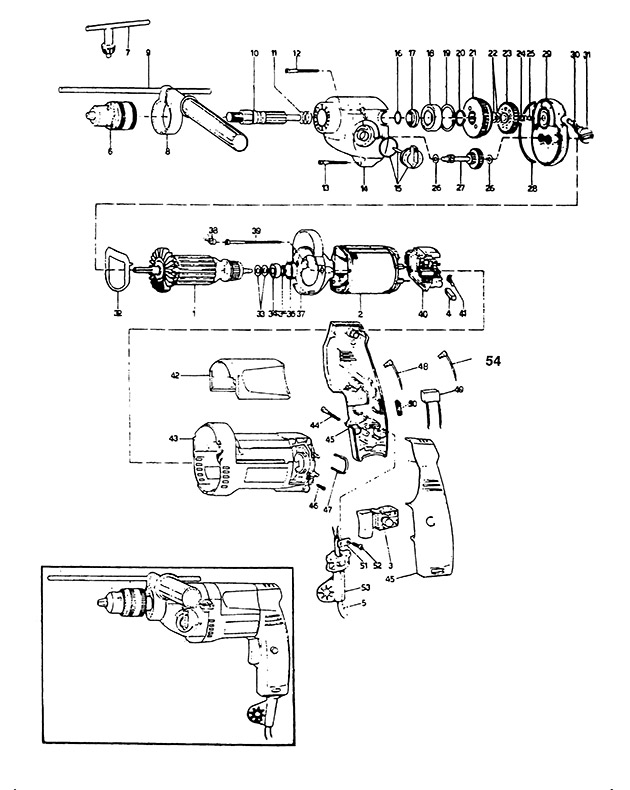Elu EMD404 Type 1 Drill Spare Parts EMD404