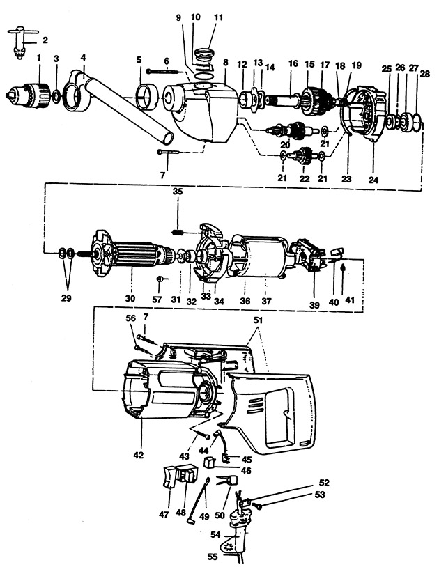 Black & Decker P1612 Type 1 Drill Spare Parts P1612