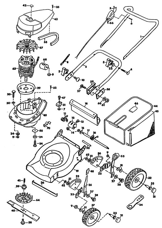 Black & Decker GR530C Type 1 Rotary Mower Spare Parts GR530C