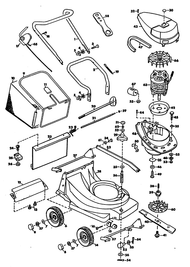Black & Decker GR520C Type 1 Rotary Mower Spare Parts GR520C