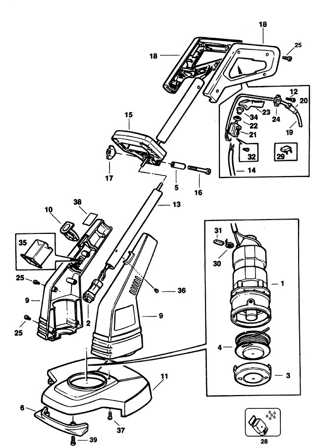 Black & Decker GL595 Type 1 String Trimmer Spare Parts GL595