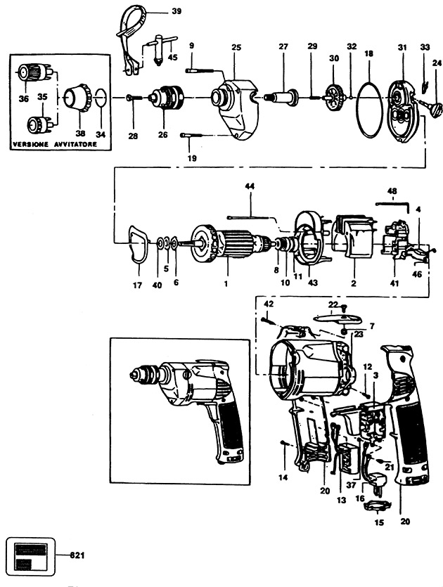 Black & Decker P8804 Type 1 Screwdriver Spare Parts P8804