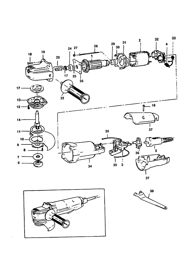 Black & Decker PL80 Type 1 Sander/grinder Spare Parts PL80