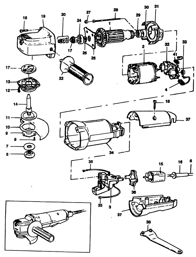 Black & Decker P5411 Type 1 Sander/grinder Spare Parts P5411