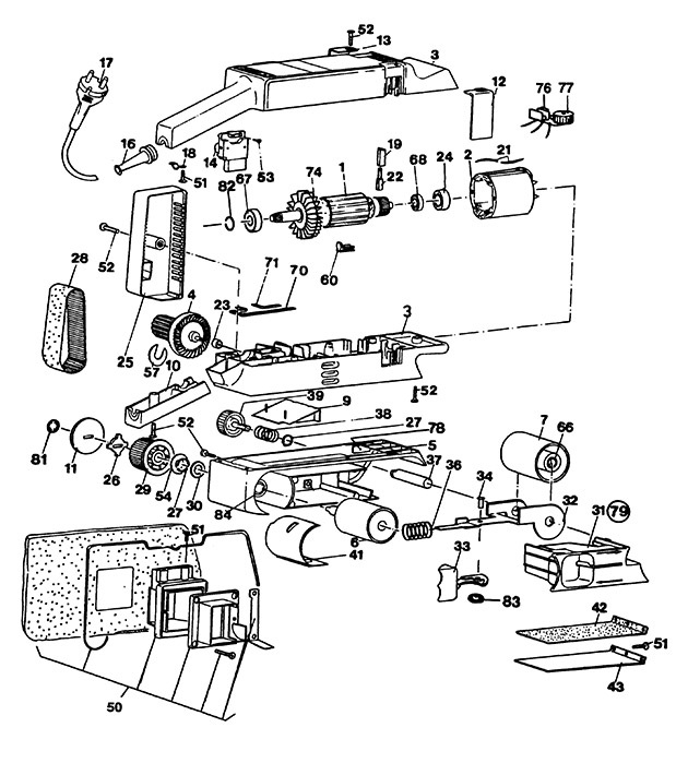 Black & Decker SR500E Type 1 Sander Spare Parts SR500E