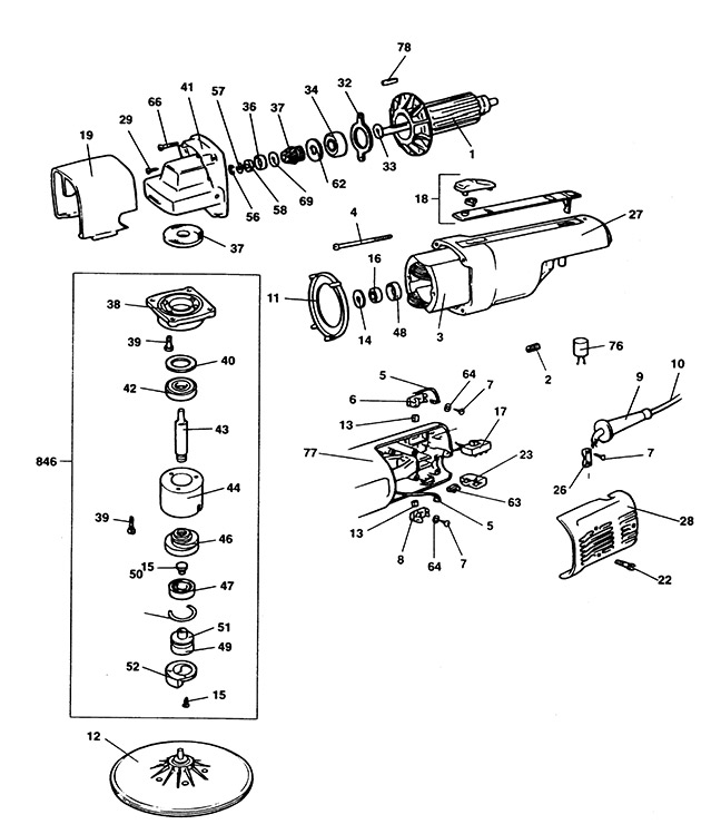 Black & Decker P6307 Type 1 Random Orbit Sander Spare Parts P6307