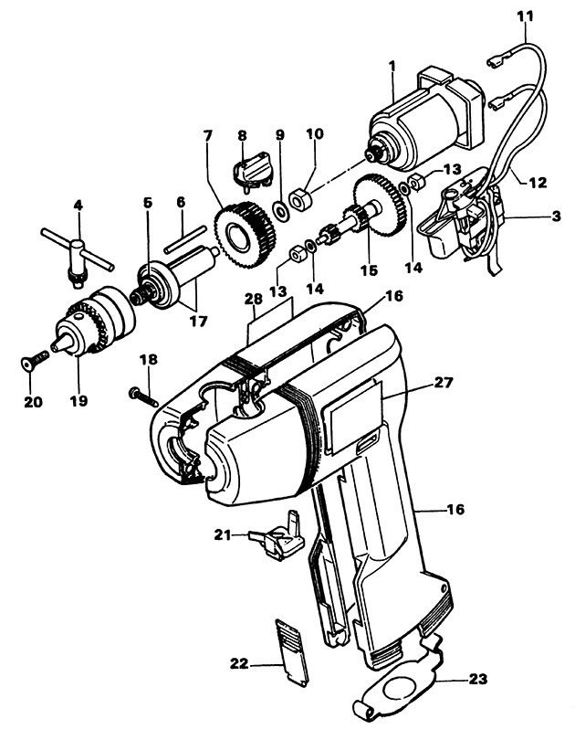 Black & Decker BD620R Type 1 Cordless Drill Spare Parts BD620R