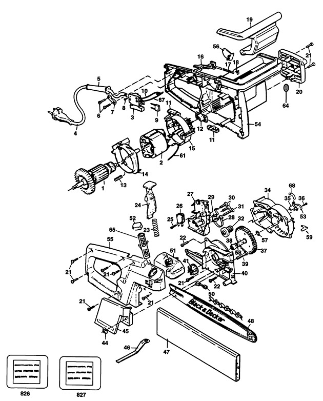 Black & Decker CS30 Type 1 Chainsaw Spare Parts CS30