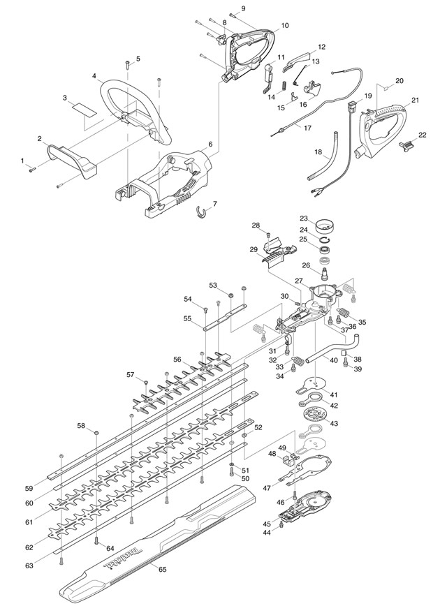 Makita EH7500W Petrol Hedge Trimmer Spare Parts EH7500W