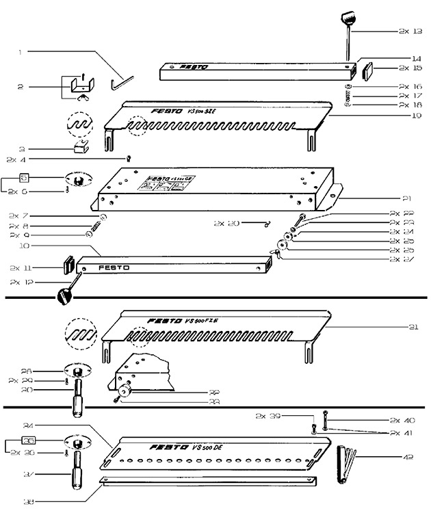 Festool 484144 Basic Unit Vs 500 Ge Template Kit Spare Parts 484144