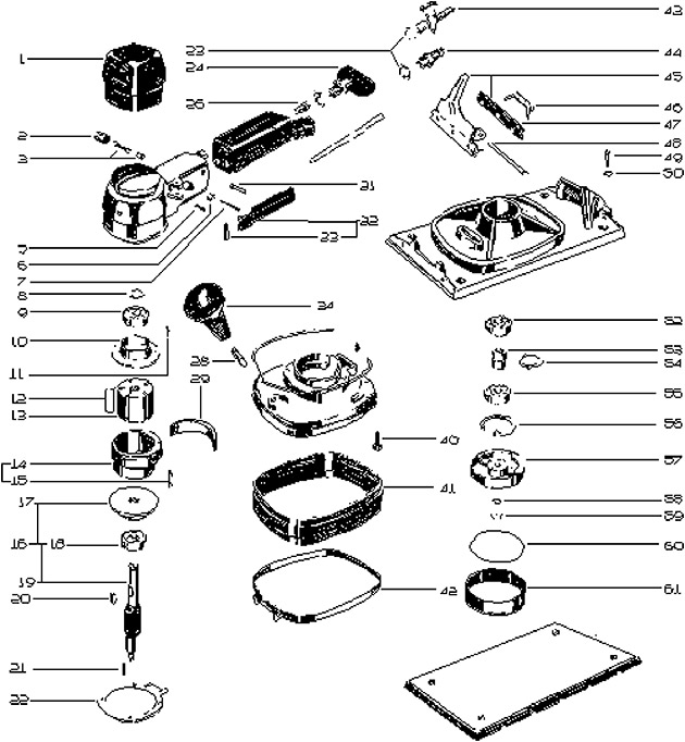 Festool 692029 Lrb W1 Corded Ros Eccentric Sander Spare Parts 692029