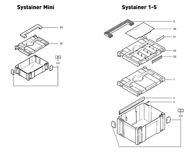 Festool 494178 Systainer 1-5 / Mini Spare Parts 494178