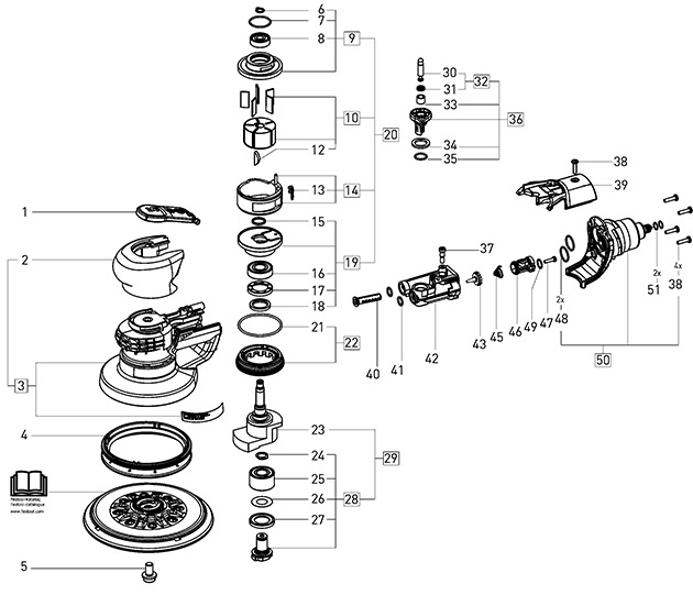 Festool 202887 Lex 3 125/5 Corded Ros Eccentric Sander Spare Parts 202887