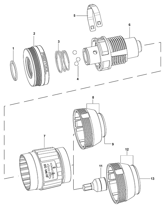 Festool 768171 Dc Uni Ff Depth Stop Chuck Spare Parts 768171
