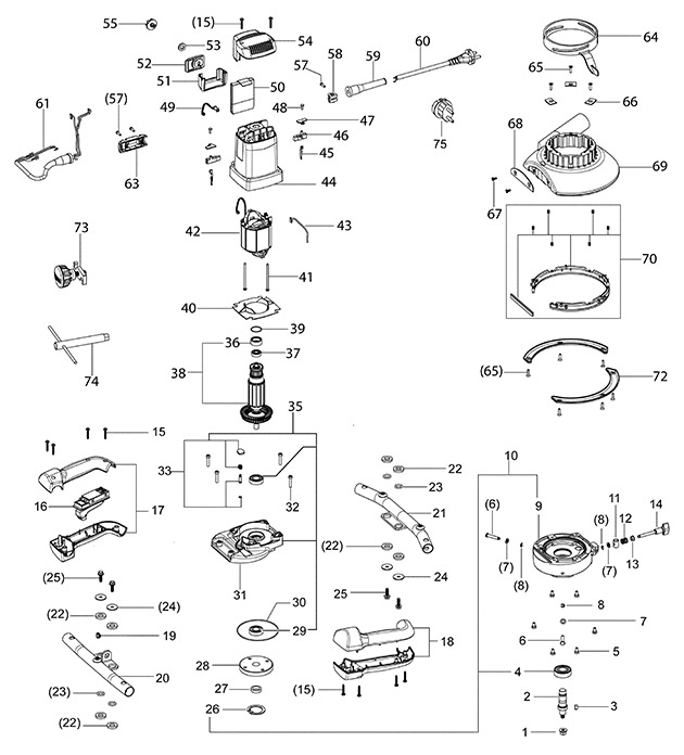 Festool 768916 Rg 150 E 150mm Concrete Grinder Spare Parts 768916