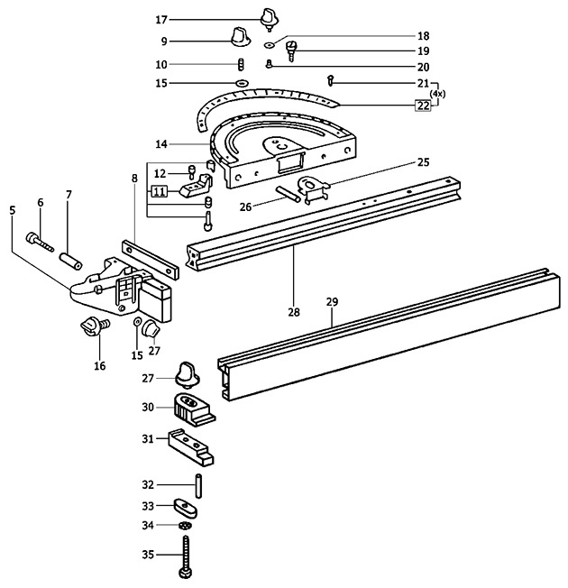 Festool 489605 Basis La 650 Angle Stop Spare Parts 489605