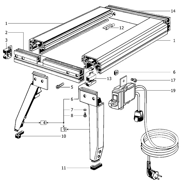 Festool 490562 Basis / Pallas Mounting Table System Spare Parts 490562