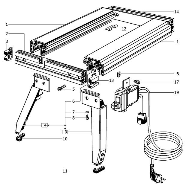Festool 490267 Basis / Pallas Mounting Table System Spare Parts 490267