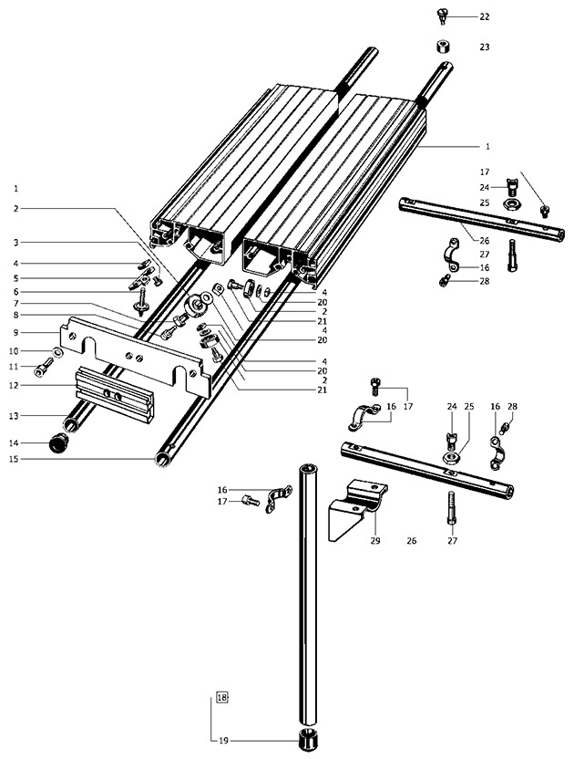 Festool 483027 Basis St 1120 Sliding Table Spare Parts 483027